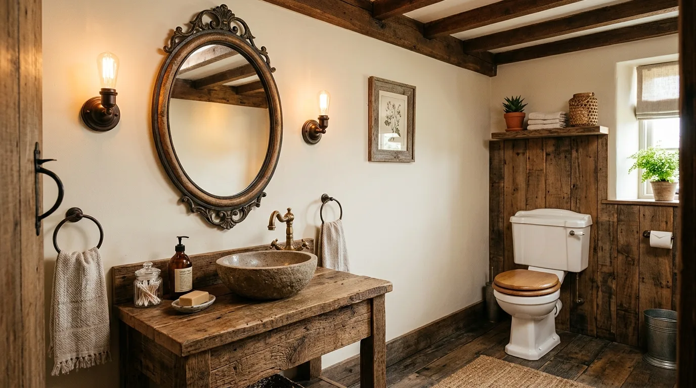 Keep styling details small but clearly intentional inspiration for a powder room.